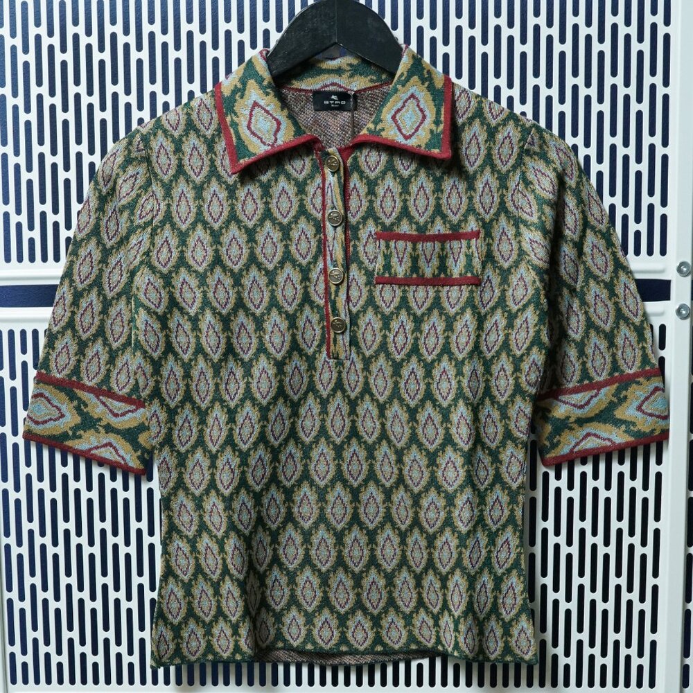 ETRO	JACQUARD POLO SHIRT